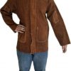 Leather Gold  Dark Brown Leather Welding Jacket