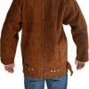 Leather Gold  Dark Brown Leather Welding Jacket