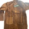 Leather Gold  Dark Brown Leather Welding Jacket