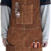 Leather Gold Apron Welding Apron Heat Flame Resistant Work Apron 6Pocket