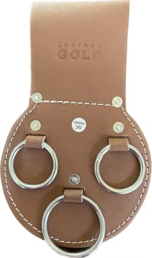 LEATHER  GOLD  Spud Wrench Holder with  Steel Rings