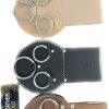LEATHER  GOLD  Spud Wrench Holder with  Steel Rings