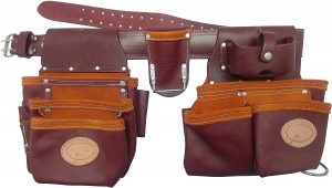 Leather Gold Genuine Leather Framer’s Rig Tool Belt,15 Pockets Sliding Pouches