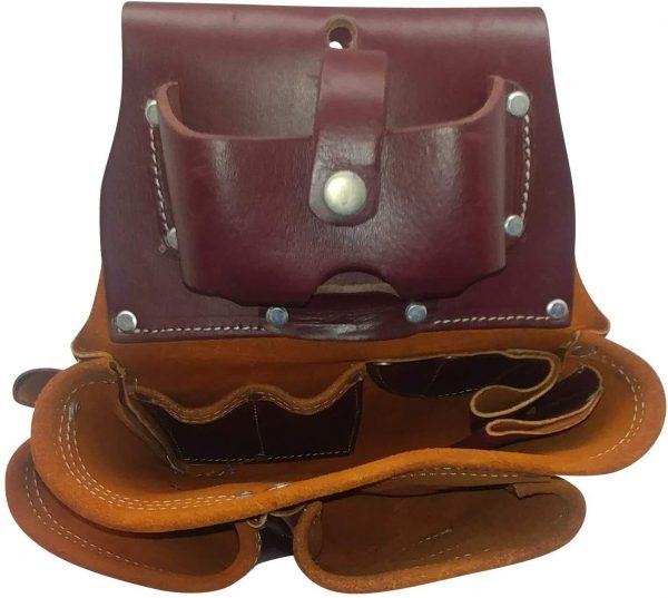 Leather Gold Genuine Leather Framer’s Rig Tool Belt,15 Pockets Sliding Pouches