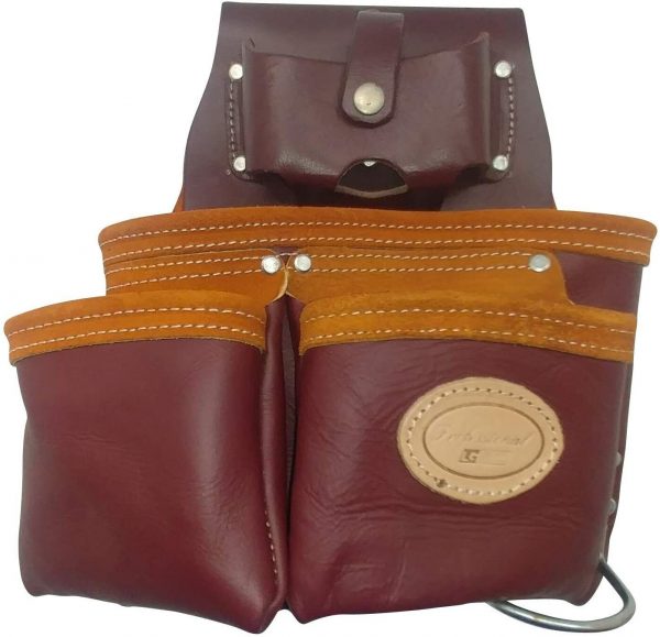 Leather Gold Genuine Leather Framer’s Rig Tool Belt,15 Pockets Sliding Pouches