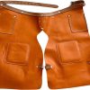Leather Chaps, Apron, Orange Color for Work, Sports, Horse/Bike Gear, Saddle