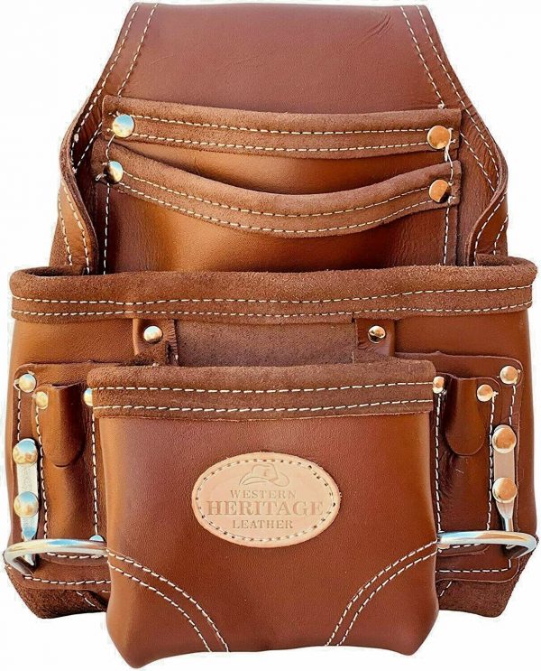 Western Heritage Cow Grain Leather Heavy Duty 10 Pocket Carpenters' Tool Pouch