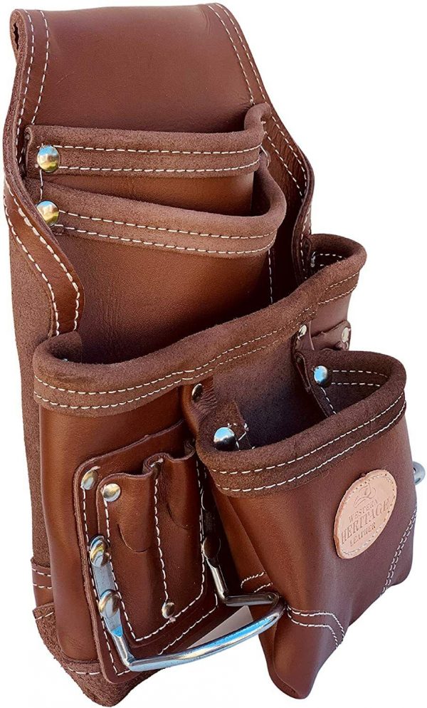Western Heritage Cow Grain Leather Heavy Duty 10 Pocket Carpenters' Tool Pouch