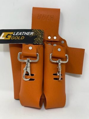 Leather Gold 3-pocket Pliers Rule And Screwdriver Holster | Tool Kit