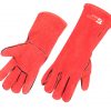 Welding Gloves HEAT RESISTANT Cow Split Leather BBQ/Camping/Cooking Gloves