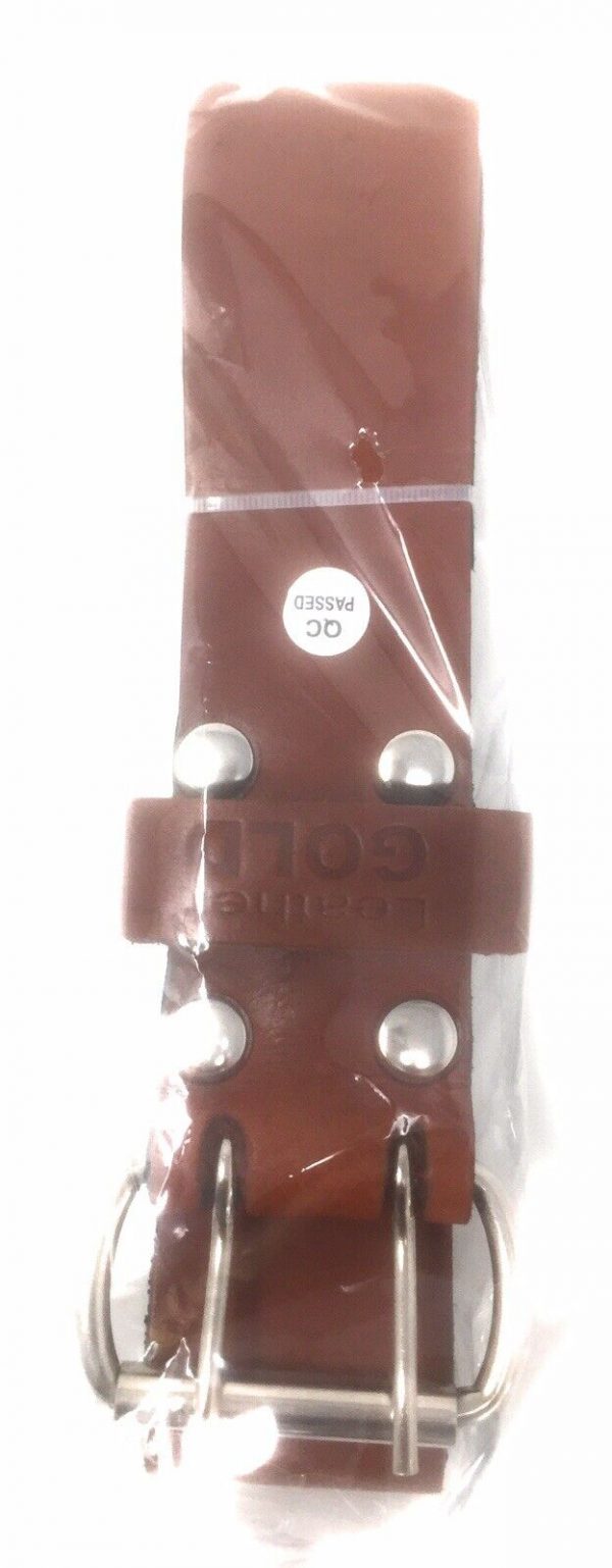 Leather Gold 2” Wide 4mm Thick100% Grain Leather Work Tool Belt Rust Free Buckle