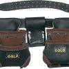 LEATHER GOLD Genuine Finished Leather Framer’s adjustable Rig, Tool Belt 3450