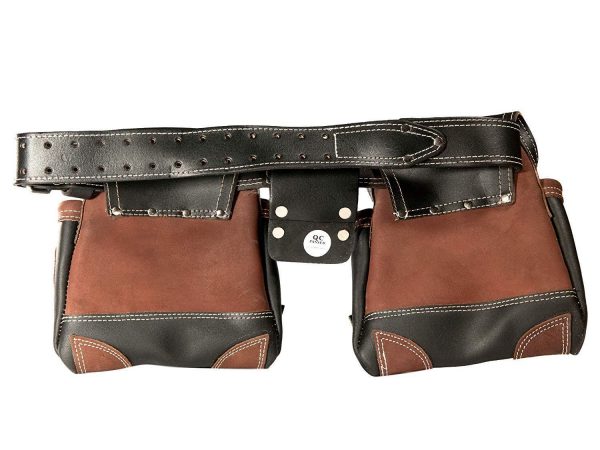 LEATHER GOLD Genuine Finished Leather Framer’s adjustable Rig, Tool Belt 3450
