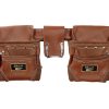 LEATHER GOLD Genuine Finished Leather Framer’s adjustable Rig, Tool Belt 3450