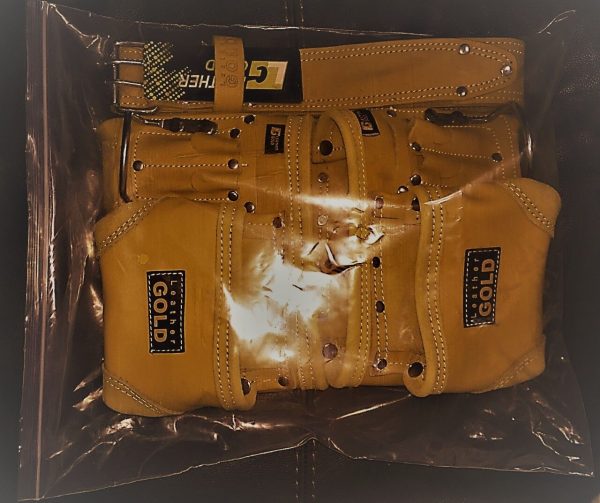 LEATHER GOLD Genuine Finished Leather Framer’s adjustable Rig, Tool Belt 3450