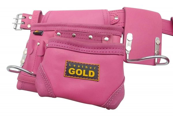 LEATHER GOLD Genuine Finished Leather Framer’s adjustable Rig, Tool Belt 3450