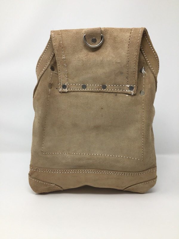 Leather Gold Economy 10-Pocket Suede Leather Carpenter Tool Bag & Storage Pouch.