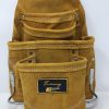 Leather Gold Economy 10-Pocket Suede Leather Carpenter Tool Bag & Storage Pouch.