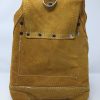 Leather Gold Economy 10-Pocket Suede Leather Carpenter Tool Bag & Storage Pouch.