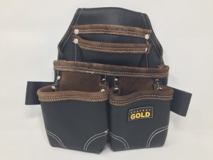 Pack Of 10 Leather Gold Oil Tanned Leather Nails & Tools Pouch Extra Big Pockets