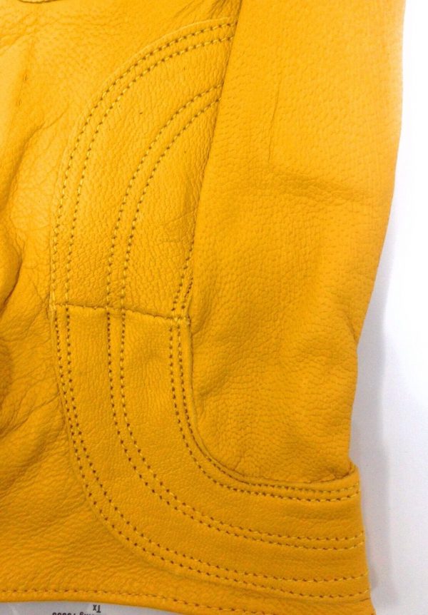 Leather Gold Yellow Goat Grain Leather Palm Gloves Thumb Reinforced Size "XL"