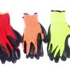 120 Pairs Mastpur Nitrile Coated Work Gloves (Size Small) Green, Orange  & Red