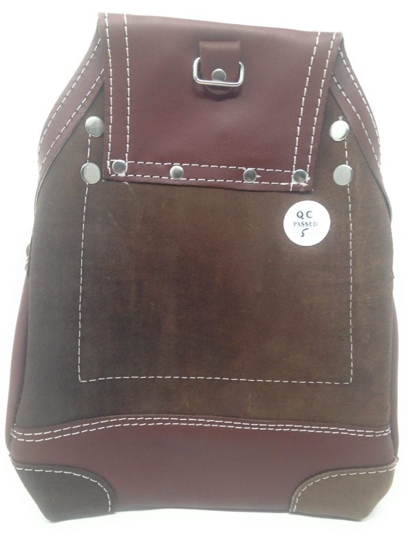 Pack Of 5  Leather CLASSIC Ten Pocket BRN Tann Tool Pouch 2 Hammer Holders
