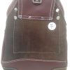 Leather Gold CLASSIC ,Ten Pocket Brown Tanned, Tool Pouch, With 2 Hammer Holders