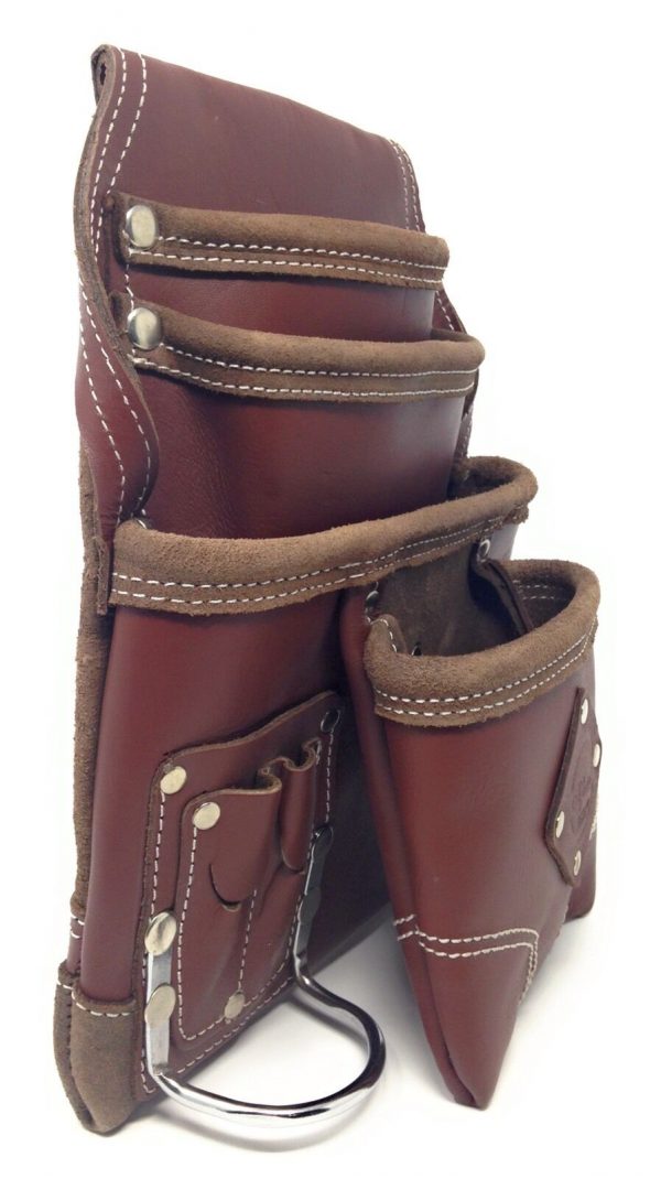 Pack Of 5  Leather Gold PROFESSIONAL Ten Pocket Grain Leather Tool Pouch,Holders