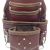 Pack Of 5  Leather Gold PROFESSIONAL Ten Pocket Grain Leather Tool Pouch,Holders