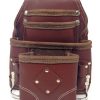 Leather Gold PROFESSIONAL Ten Pocket Grain Leather Tool Pouch With Hammer Holder