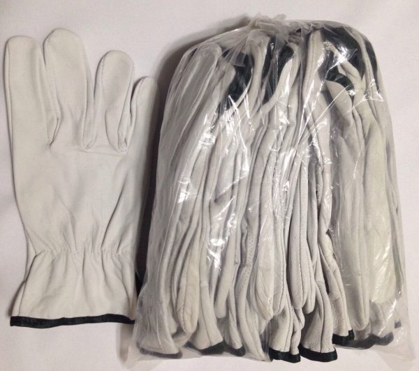 12 Pair Pack, Goat Skin Grain Leather Drivers, work safety gloves (PPE), Size  S