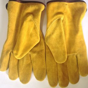 Cow Brushed Leather (Suede) Drivers Glove Large, Golden Color