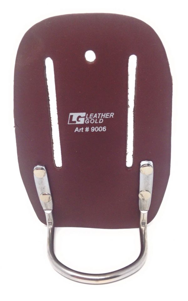Pack Of 5 Leather Gold 9006 - Steel Loop, Grain Leather Belt Hammer Holder Brown